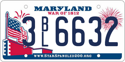 MD license plate 3BL6632