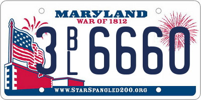 MD license plate 3BL6660