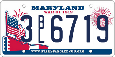 MD license plate 3BL6719