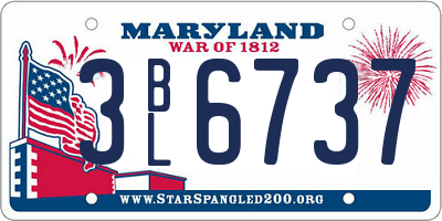 MD license plate 3BL6737