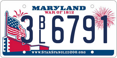 MD license plate 3BL6791