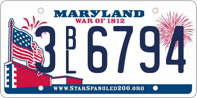 MD license plate 3BL6794