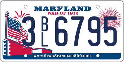 MD license plate 3BL6795