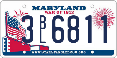 MD license plate 3BL6811