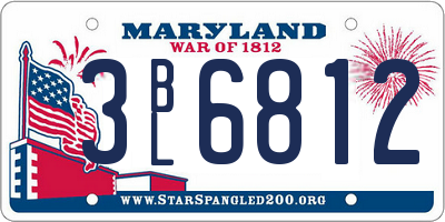 MD license plate 3BL6812