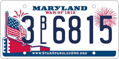 MD license plate 3BL6815