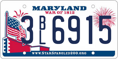 MD license plate 3BL6915