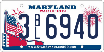 MD license plate 3BL6940