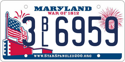 MD license plate 3BL6959