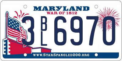 MD license plate 3BL6970