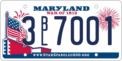 MD license plate 3BL7001