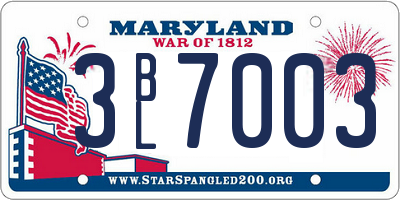MD license plate 3BL7003