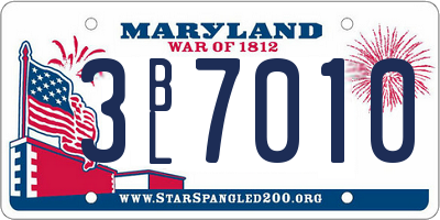 MD license plate 3BL7010