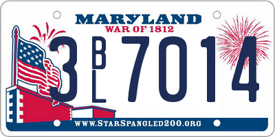 MD license plate 3BL7014