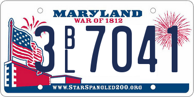 MD license plate 3BL7041