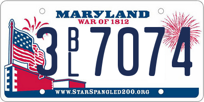 MD license plate 3BL7074