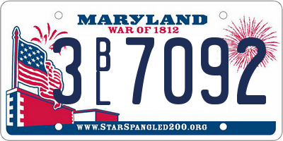 MD license plate 3BL7092