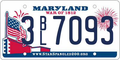 MD license plate 3BL7093