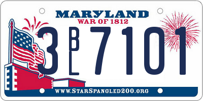 MD license plate 3BL7101