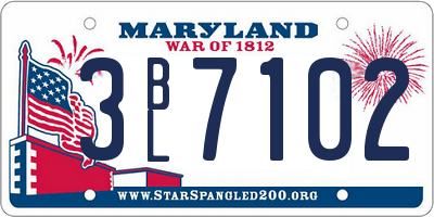 MD license plate 3BL7102