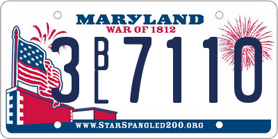 MD license plate 3BL7110