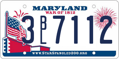 MD license plate 3BL7112