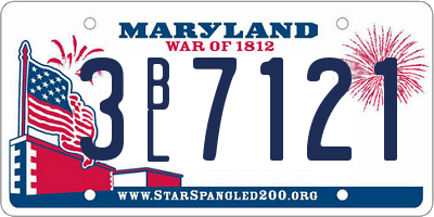 MD license plate 3BL7121