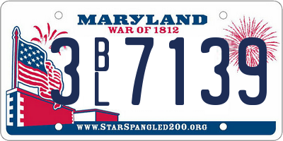MD license plate 3BL7139