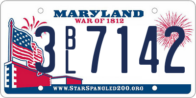 MD license plate 3BL7142