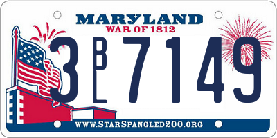 MD license plate 3BL7149