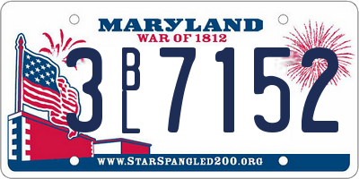 MD license plate 3BL7152