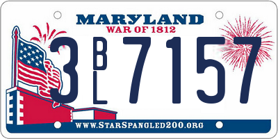MD license plate 3BL7157