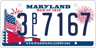 MD license plate 3BL7167