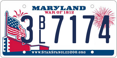 MD license plate 3BL7174