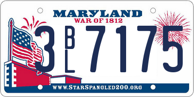 MD license plate 3BL7175