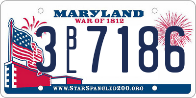 MD license plate 3BL7186