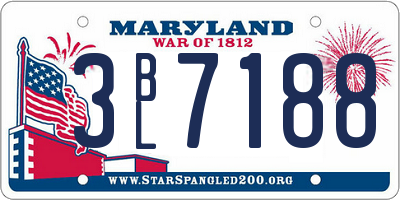 MD license plate 3BL7188