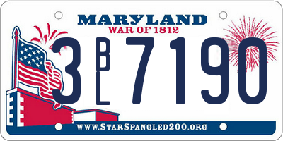 MD license plate 3BL7190