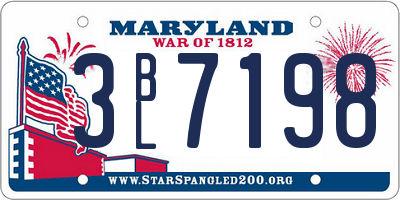 MD license plate 3BL7198