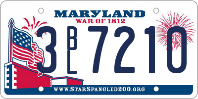 MD license plate 3BL7210