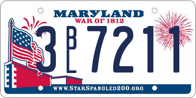MD license plate 3BL7211