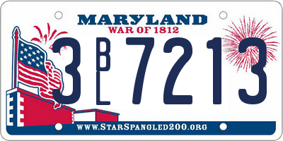 MD license plate 3BL7213