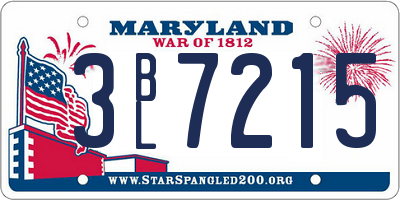 MD license plate 3BL7215
