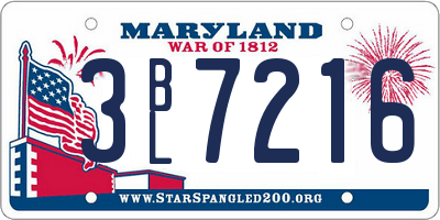 MD license plate 3BL7216