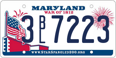 MD license plate 3BL7223