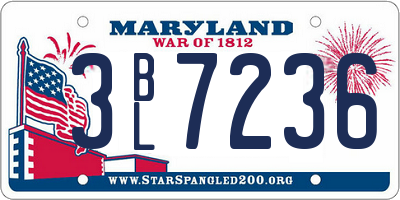MD license plate 3BL7236