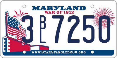 MD license plate 3BL7250