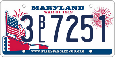 MD license plate 3BL7251