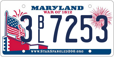 MD license plate 3BL7253