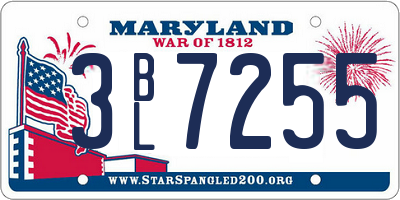 MD license plate 3BL7255